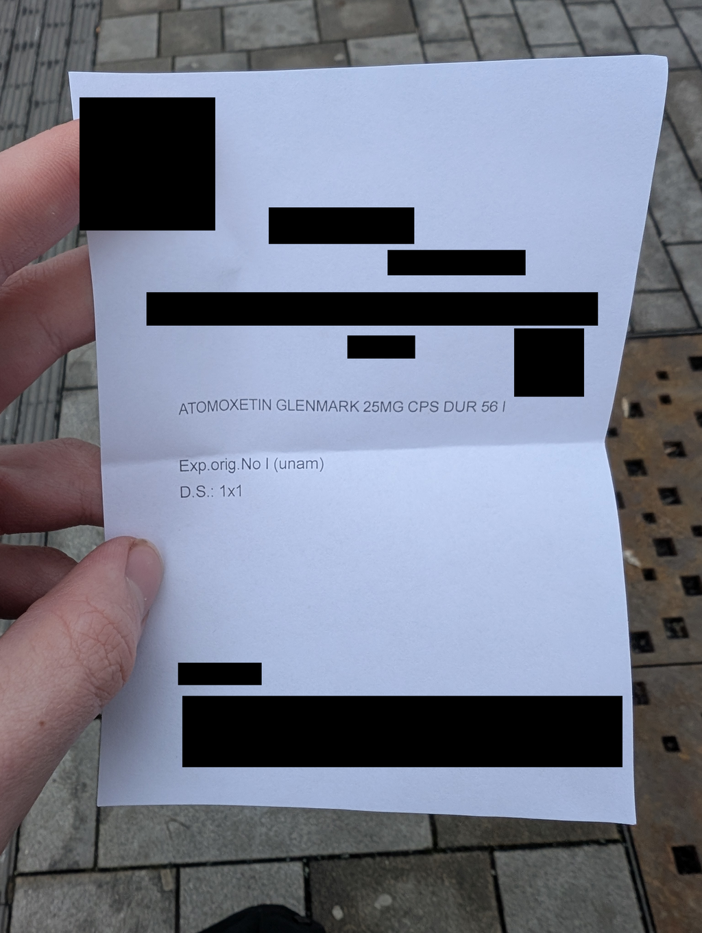 A prescription note for Atomoxetine